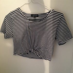 Topshop Knotted Crop T-shirt